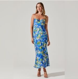 ASTR Florianne Blue Yellow Dress